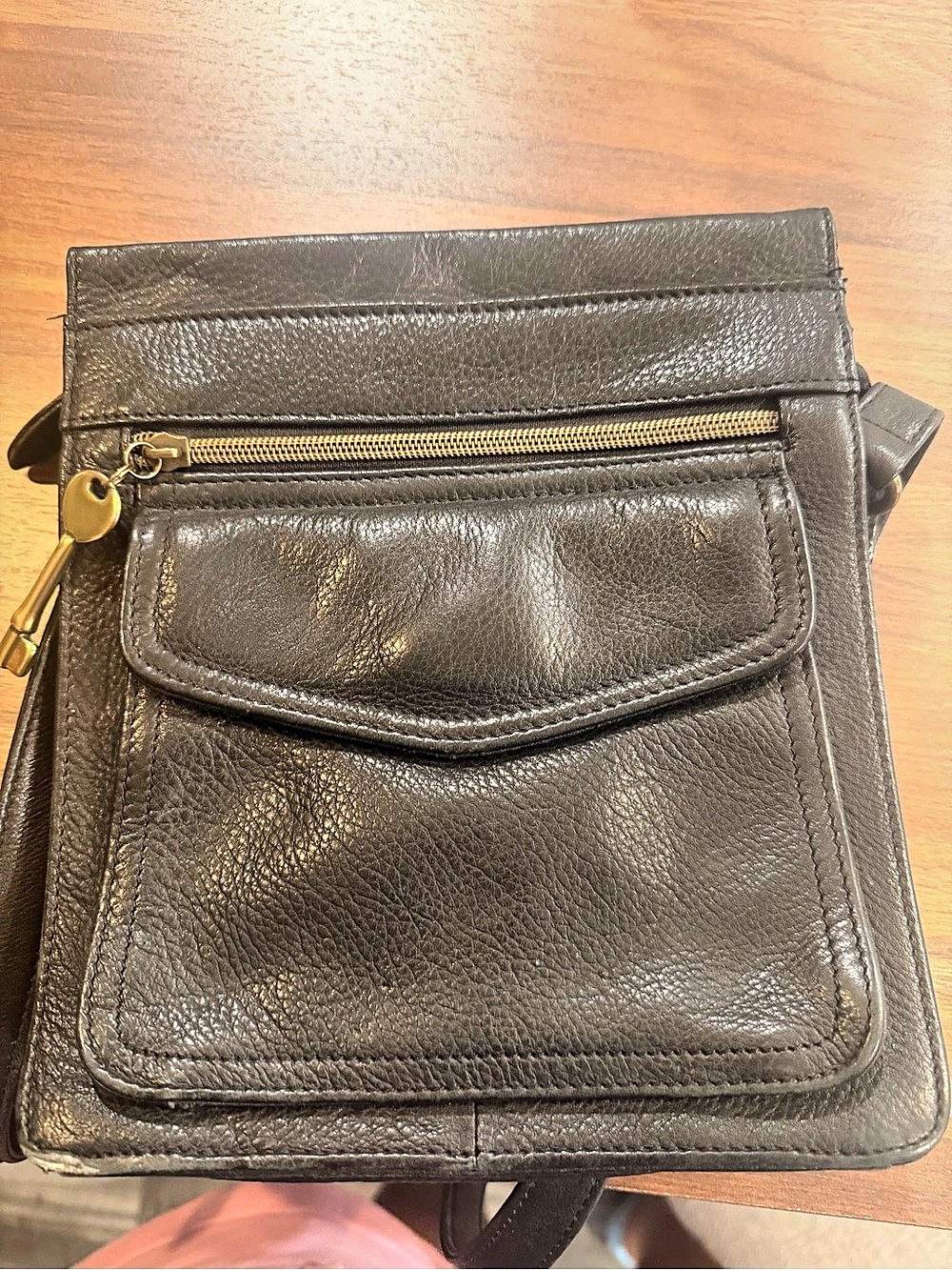 Fossil Crossbody Bag in Black Leather